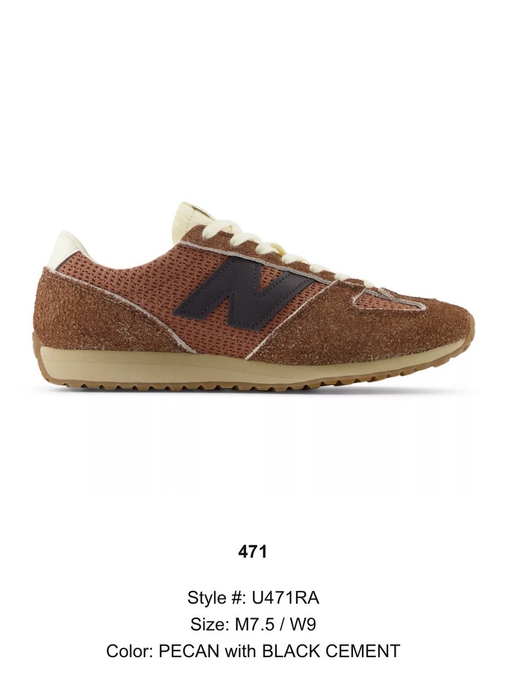NIB- New Balance brown and black 471 Suede Runner - unisex (women’s 9)